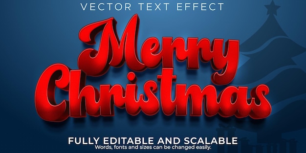 Editable text effect merry christmas, 3d 2022 and new year font style