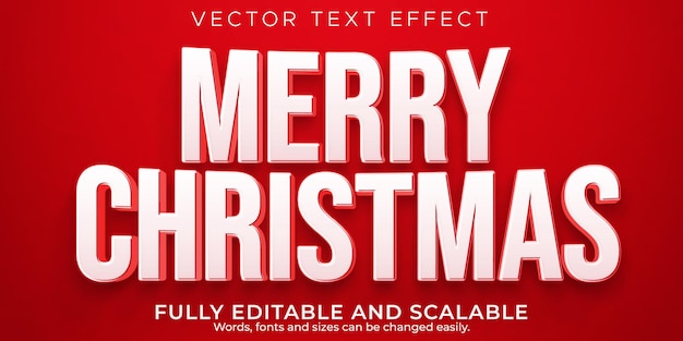 Editable text effect merry christmas, 3d 2022 and new year font style