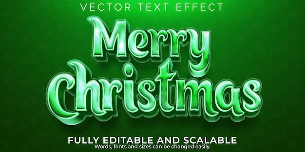 Editable text effect merry christmas, 3d 2022 and new year font style