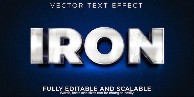 Editable text effect metallic bullet text style