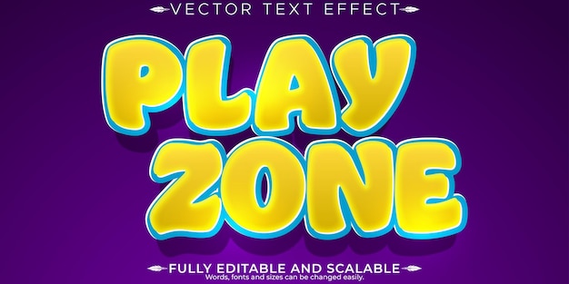 Editable text effect play 3d cartoon and funny font style