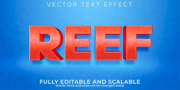 Editable text effect, reef coral text style