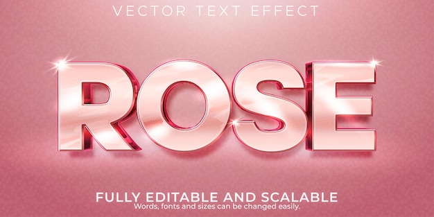 Free Vector editable text effect, rose pink text style