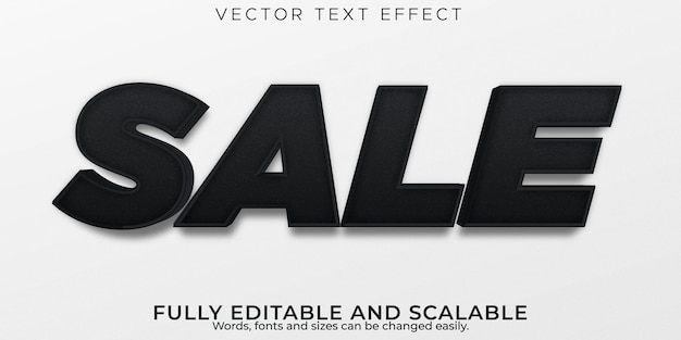 Free Vector editable text effect sale, 3d discount and offer font style