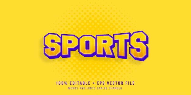 Editable text effect Sports text style