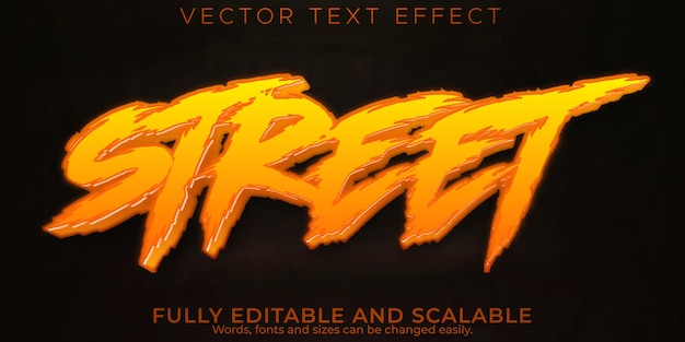 Editable text effect street, 3d graffiti and fight font style