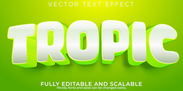 Editable text effect tropic 3d exotic and summer font style