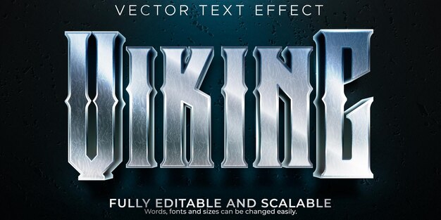 Editable text effect viking, 3d nordic and scandinavian font style