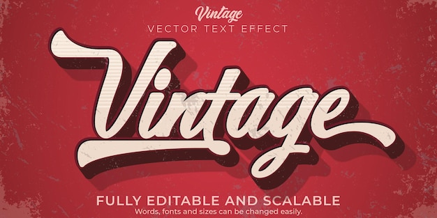 Free Vector editable text effect vintage retro text style