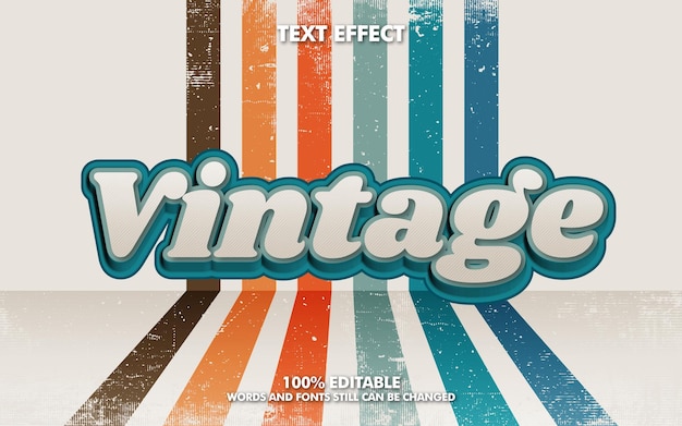 Editable vintage retro rext effect