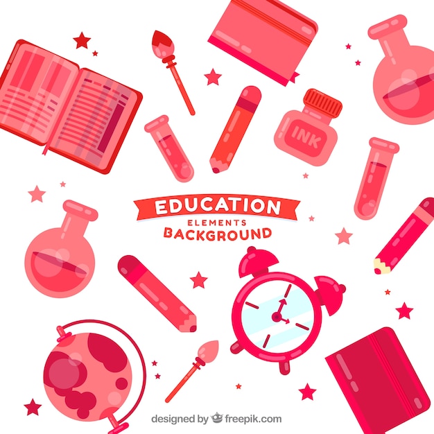 Education background with red elements