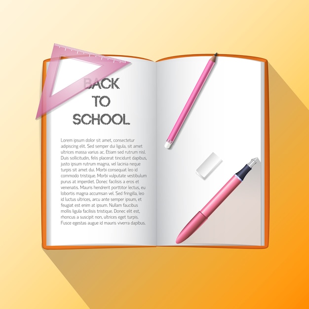 Education background with school supplies