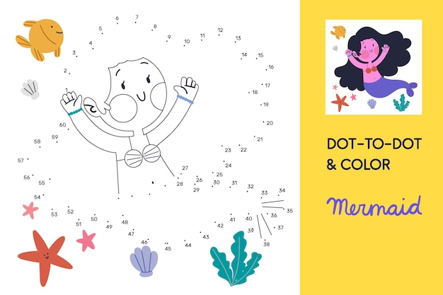 Free Vector educational dot to dot worksheet