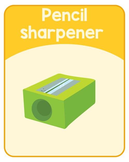 Educational English word card of sharpener