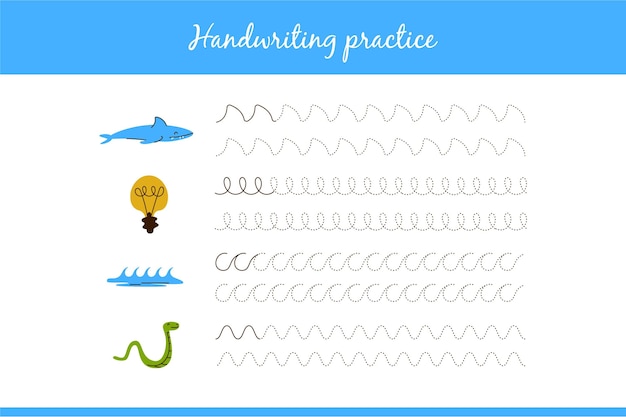 Free Vector educational handwriting practice worksheet