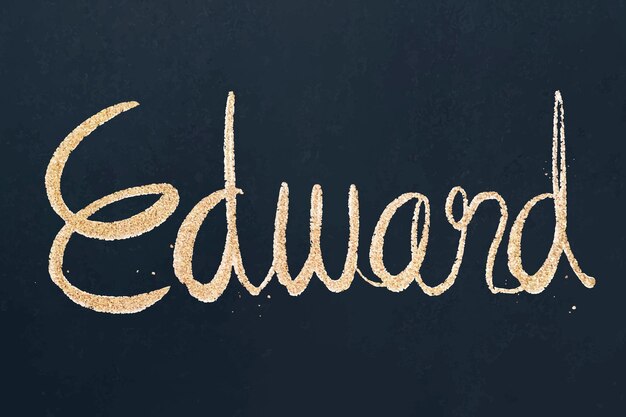 Edward sparkling gold font vector typography