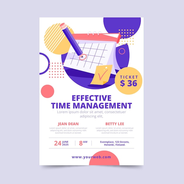 Free Vector effective time management poster template