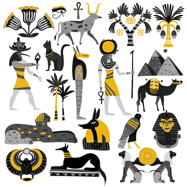 Egypt Decorative Icons Set