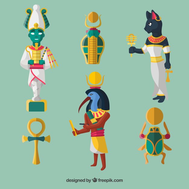 Egypt gods and symbols set