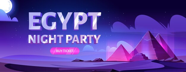 Egypt night party banner.