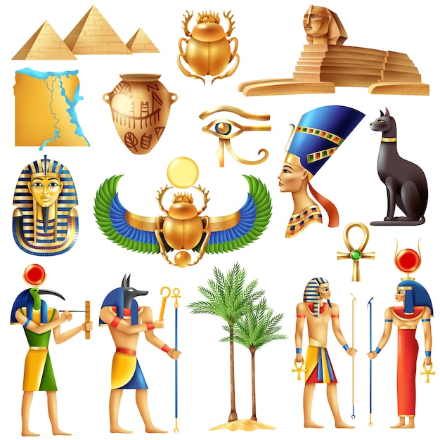 Free Vector egypt symbols set