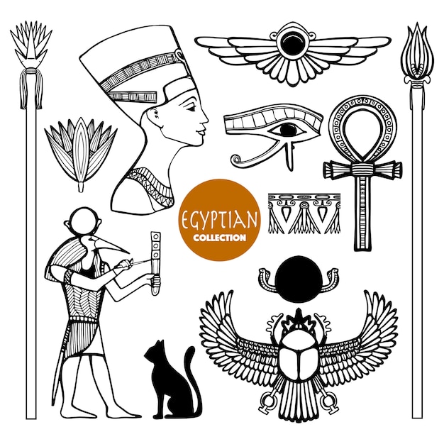 Free Vector egypt symbols set