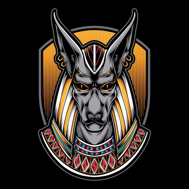 Egyptian anubis head  illustration