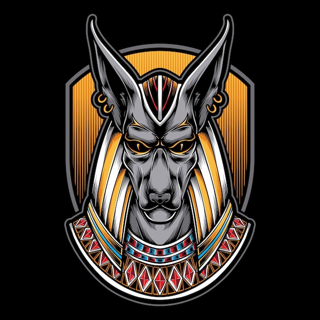 Egyptian anubis head  illustration