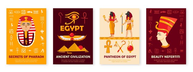 egyptian illustrations set