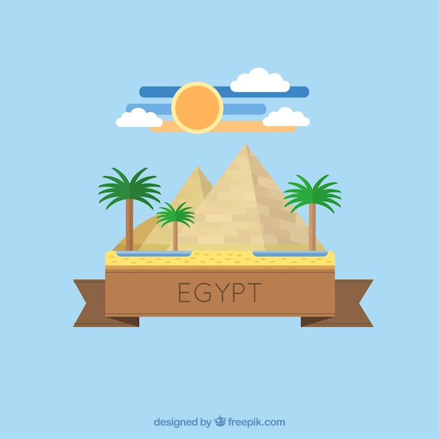 Free vector egyptian pyramid in flat design