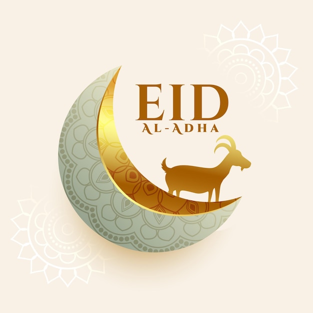 Free Vector eid al adha 3d style wishes greeting design