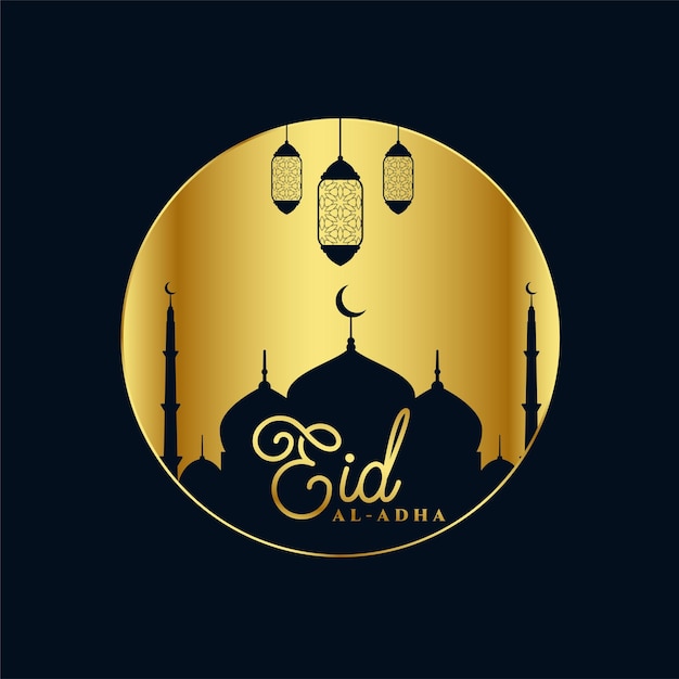 Eid al adha golden bakrid festival greeting