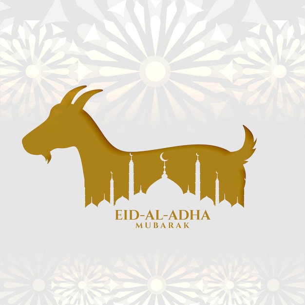 Free vector eid al adha islamic festival wishes background design