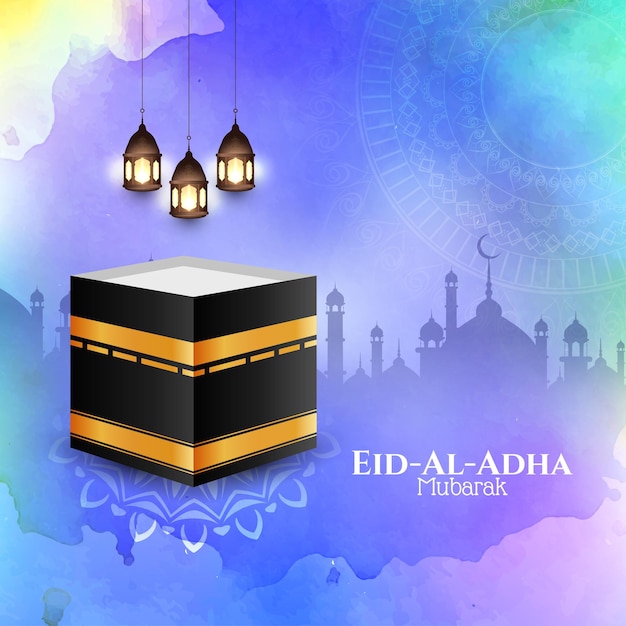 Eid-Al-Adha mubarak beautiful islamic greeting card