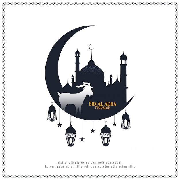 Eid Al Adha mubarak beautiful Islamic vector background