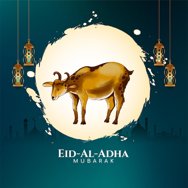 Free Vector eid al adha mubarak festival islamic background