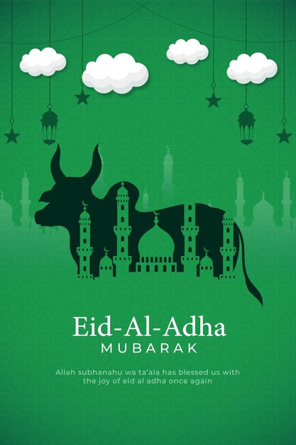 Eid Al Adha Mubarak Illustration Design Template