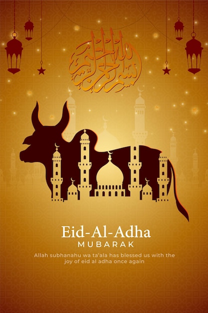 Eid Al Adha Mubarak Illustration Design Template