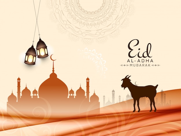 Eid Al Adha mubarak Islamic elegant stylish background