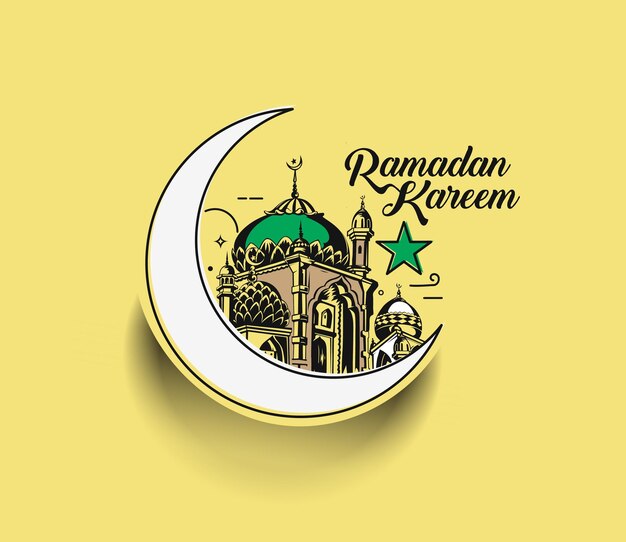 Eid al adha Mubarak Ramadan Kareem Text Vector illustration