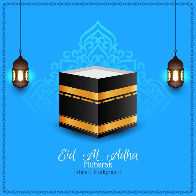 Eid-Al-Adha mubarak religious blue background