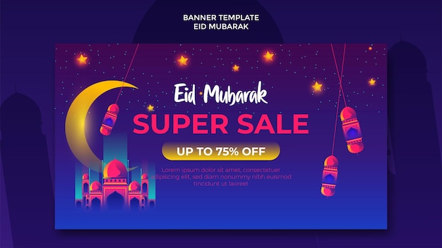 Free Vector eid alfitr sale banner template