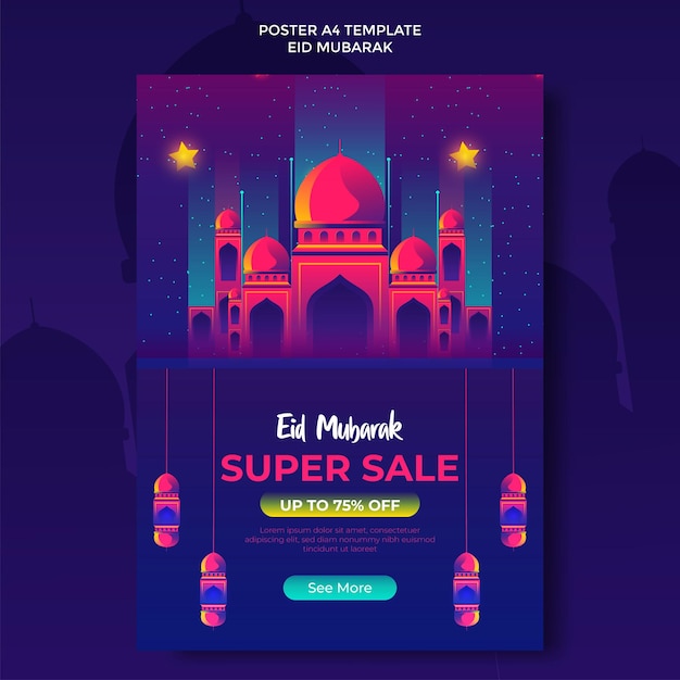 Free Vector eid alfitr sale poster template