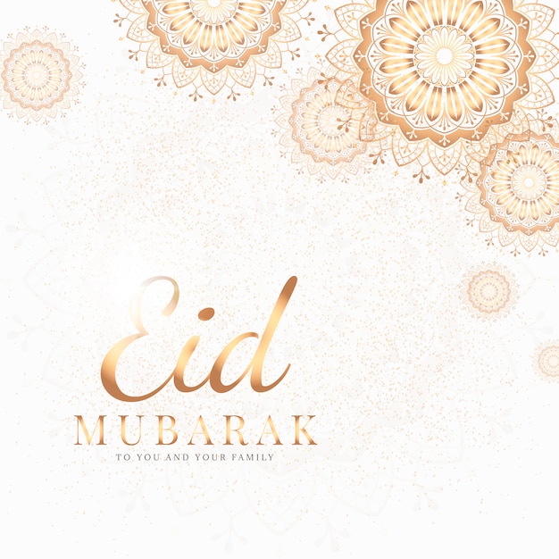 Eid Mubarak card with mandala pattern background