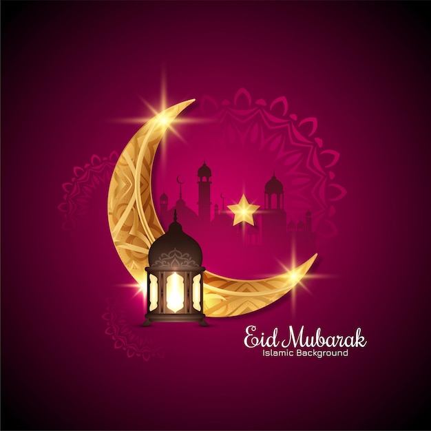 Free Vector eid mubarak festival beautiful greetisatelliteard