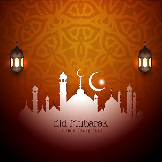 Eid Mubarak Islamic decorative background design