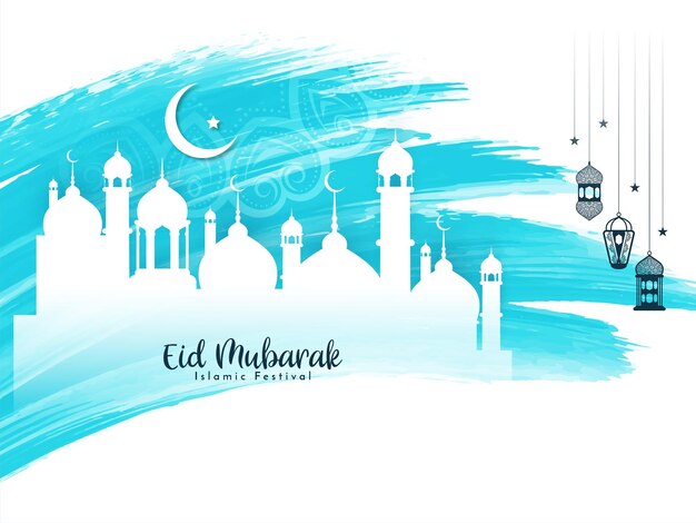 Eid Mubarak muslim religious festival background design