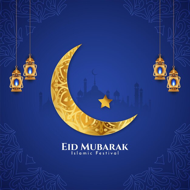 Eid Mubarak religious Islamic festival background design