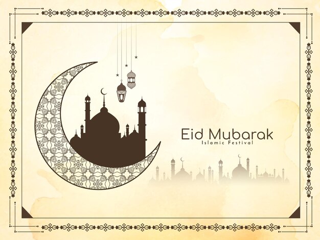 Eid Mubarak religious muslim festival decorative background design