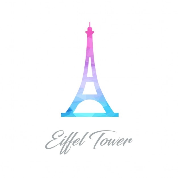 Free Vector eiffel tower, polygonal